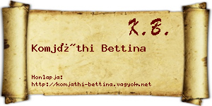Komjáthi Bettina névjegykártya